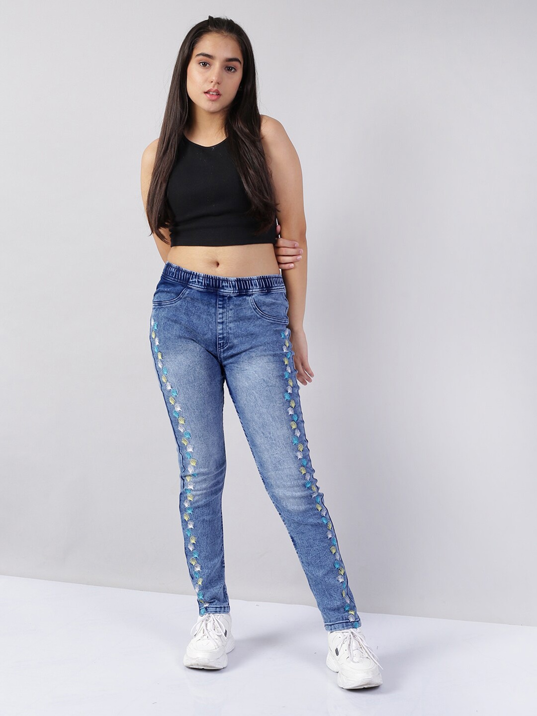 

Naughty Ninos Girls Blue Denim Washed Jeggings