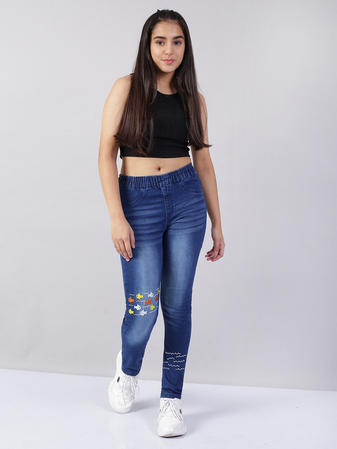 

Naughty Ninos Girls Blue Solid Jeggings