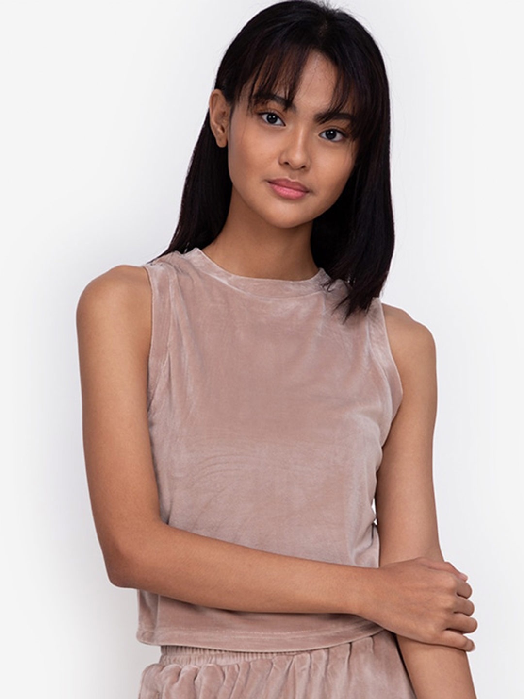 

ZALORA BASICS Rose Sleeveless Crop Tank Top