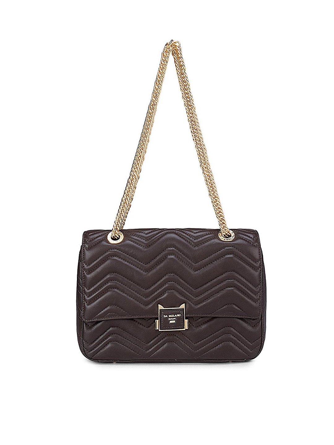 

Da Milano Women Brown Textured Leather Structured Shoulder Bag