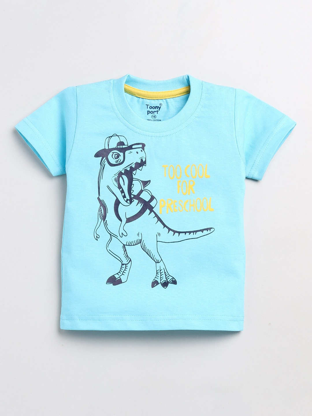 

Toonyport Boys Blue Printed Cotton T-shirt