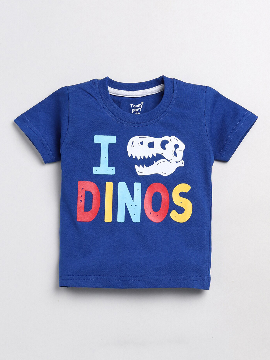 

Toonyport Boys Blue Typography Printed T-shirt