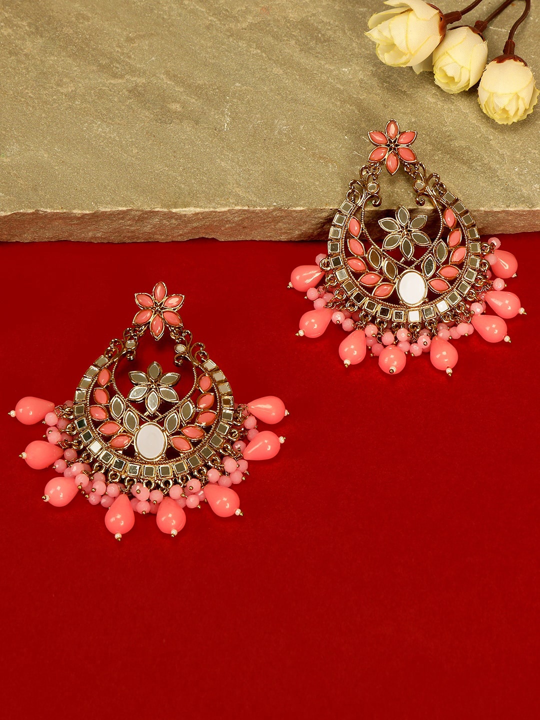 

AccessHer Gold-Plated Circular Chandbalis Earrings