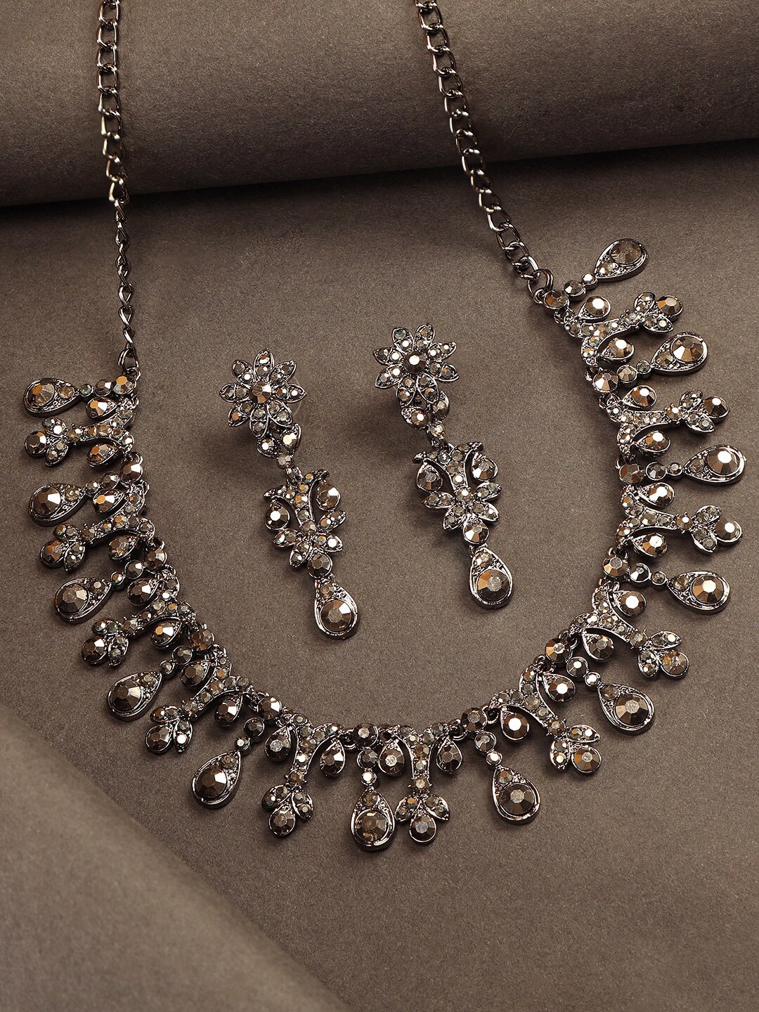 

AccessHer Silver-Plated & Stone Studded Jewellery Set