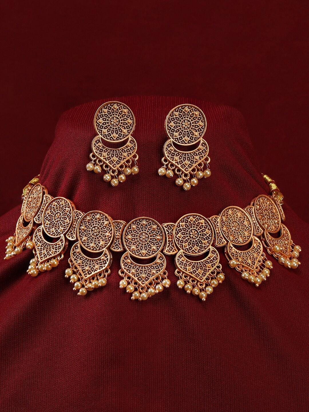 

AccessHer Rose-Gold Plated Choker Set