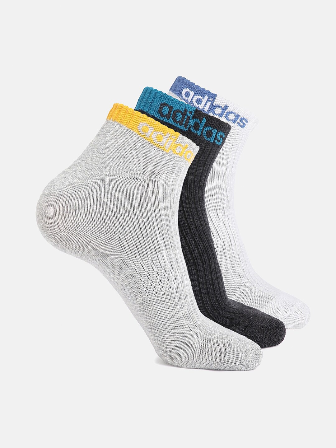 

ADIDAS Men Pack Of 3 Assorted Ankle-Length Socks, Off white