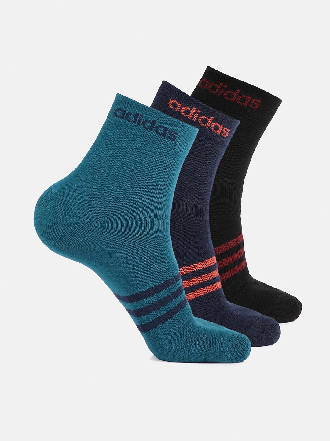 ADIDAS Men Pack Of 3 Assorted Ankle-Length Socks