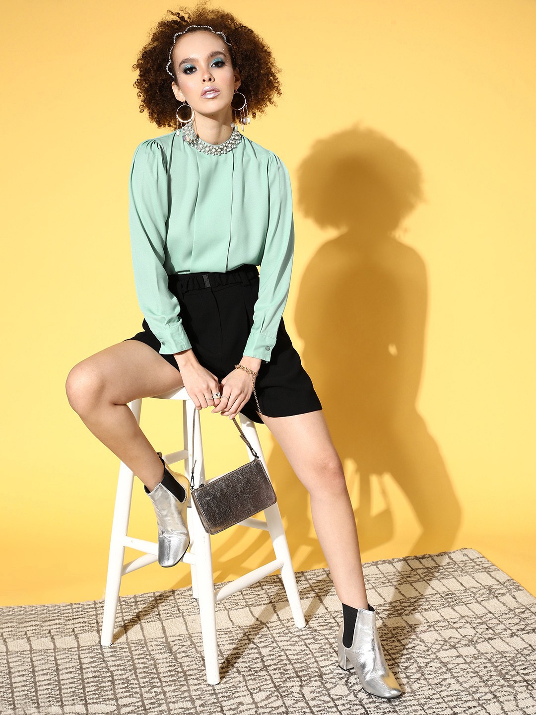 

plusS Sea Green Solid All in the Details Top