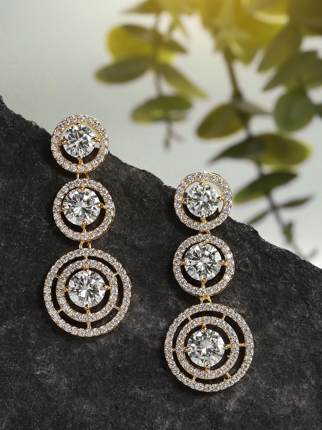 

Peora Gold-Toned Circular Drop Earrings