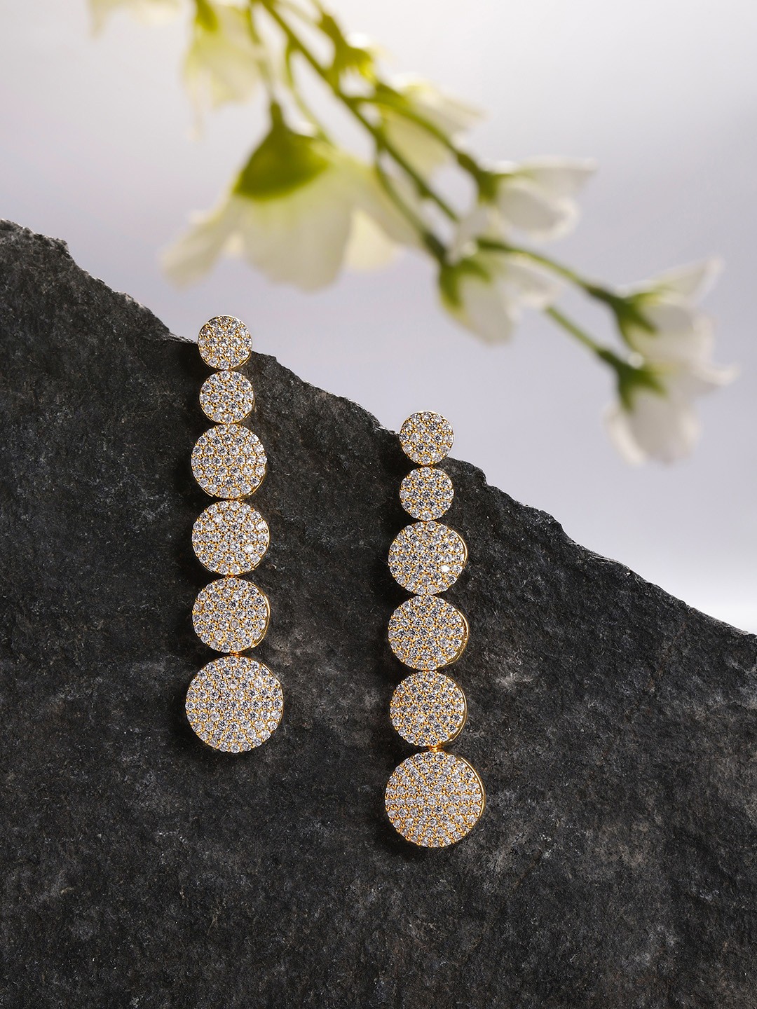 

Peora Gold-Plated Contemporary Drop Earrings