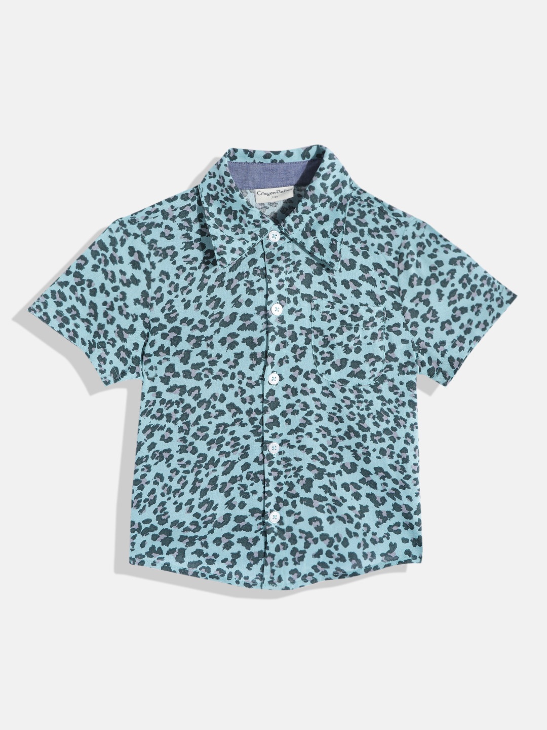 

CrayonFlakes Boys Green Smart Animal Printed Casual Shirt