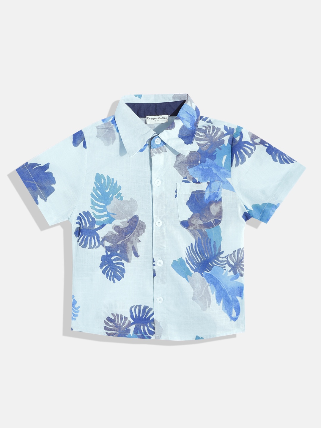 

CrayonFlakes Boys Blue Smart Floral Printed Casual Shirt