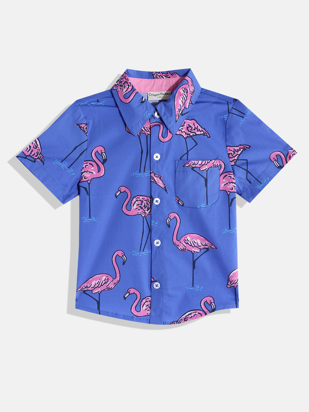 

CrayonFlakes Boys Blue Smart Printed Casual Shirt