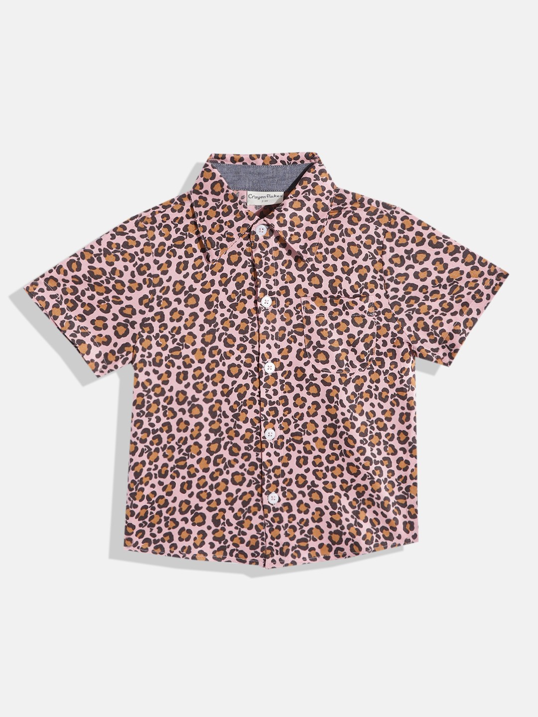 

CrayonFlakes Boys Peach-Coloured Smart Animal Printed Casual Shirt
