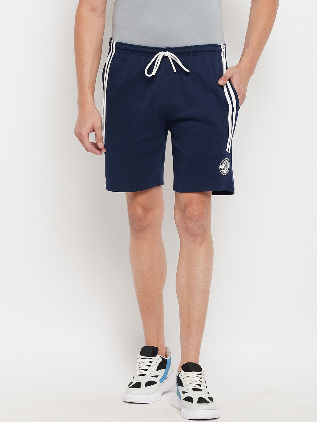 

Duke Men Navy Blue Sports Shorts