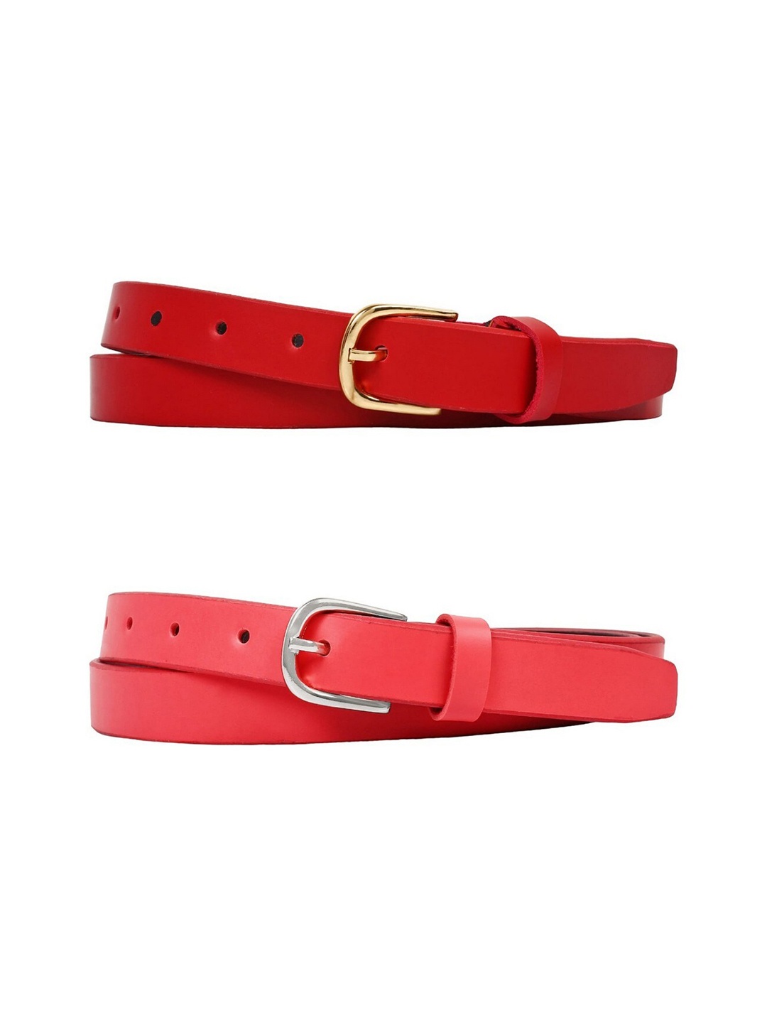 

SIDEWOK Women Pack Of 2 Red & Peach Printed Belt