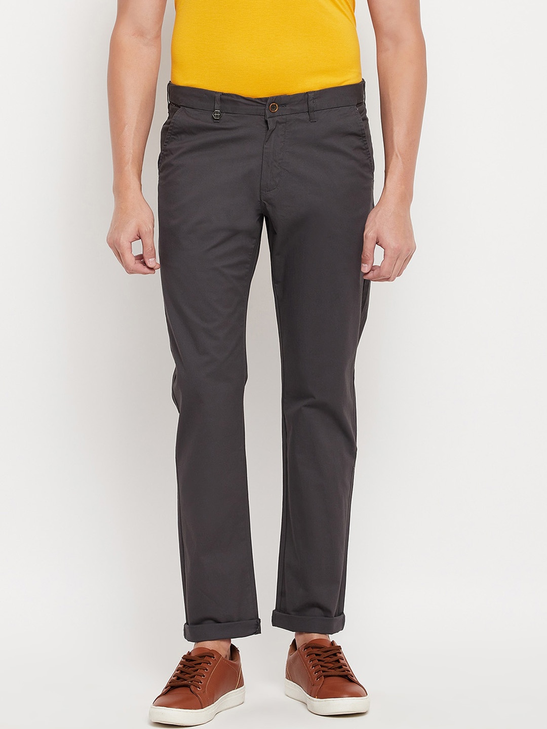 

Duke Men Grey Slim Fit Chinos Trousers