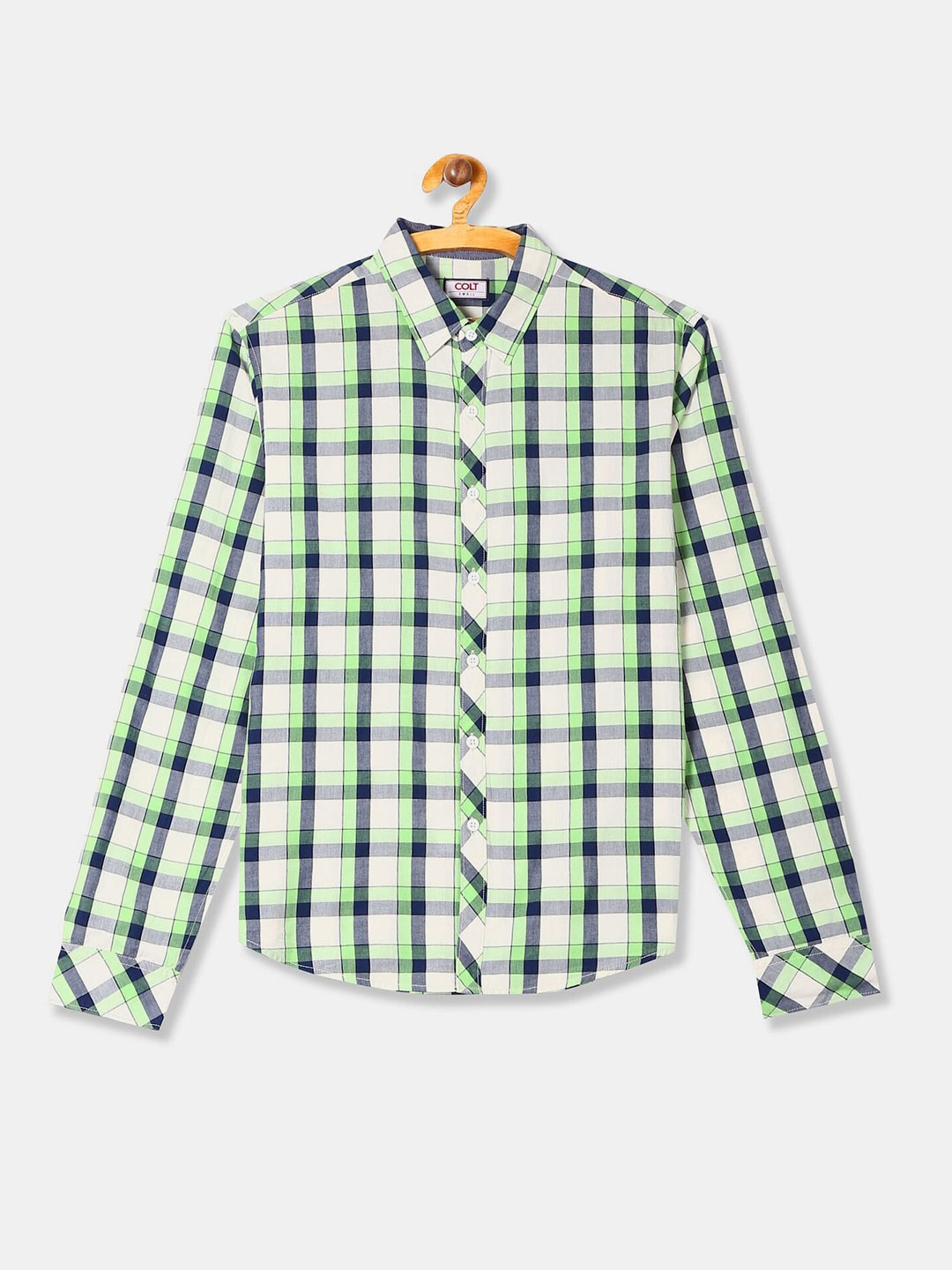 

Colt Men Green Checked Casual Shirt