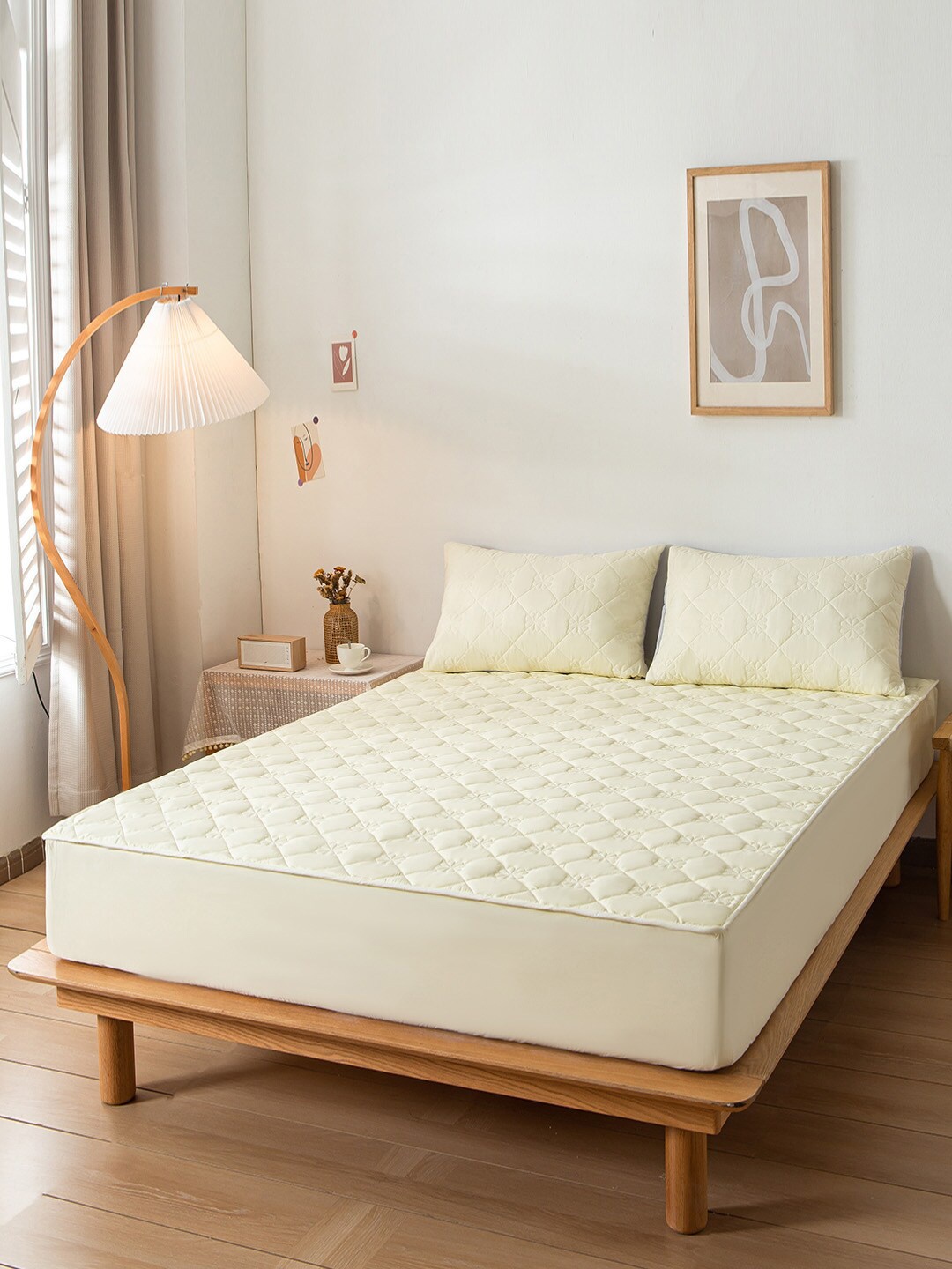 

JC Collection Yellow Solid Single Bed Cover