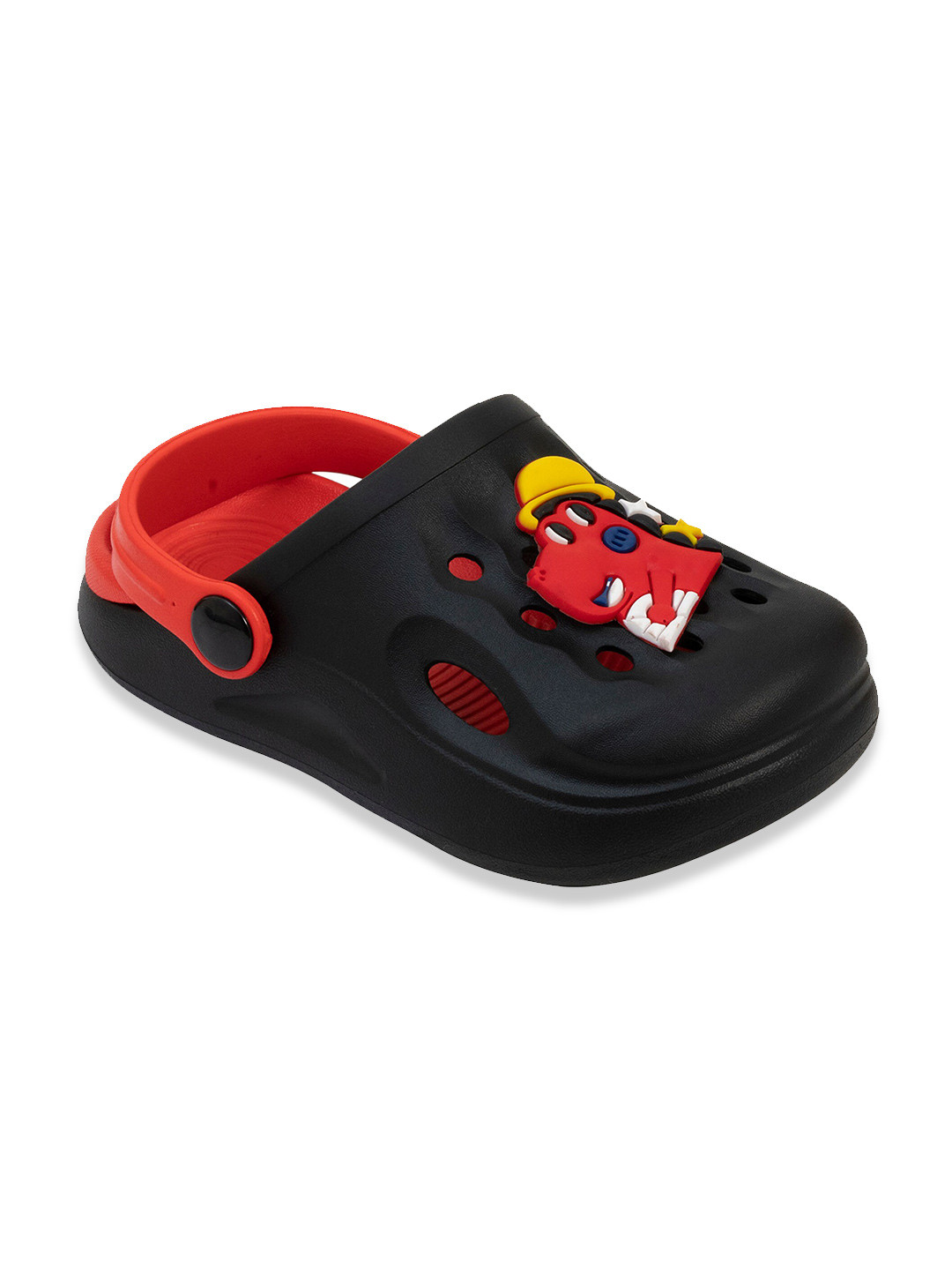 

BULOO Unisex Kids Black & Red Rubber Clogs Sandals