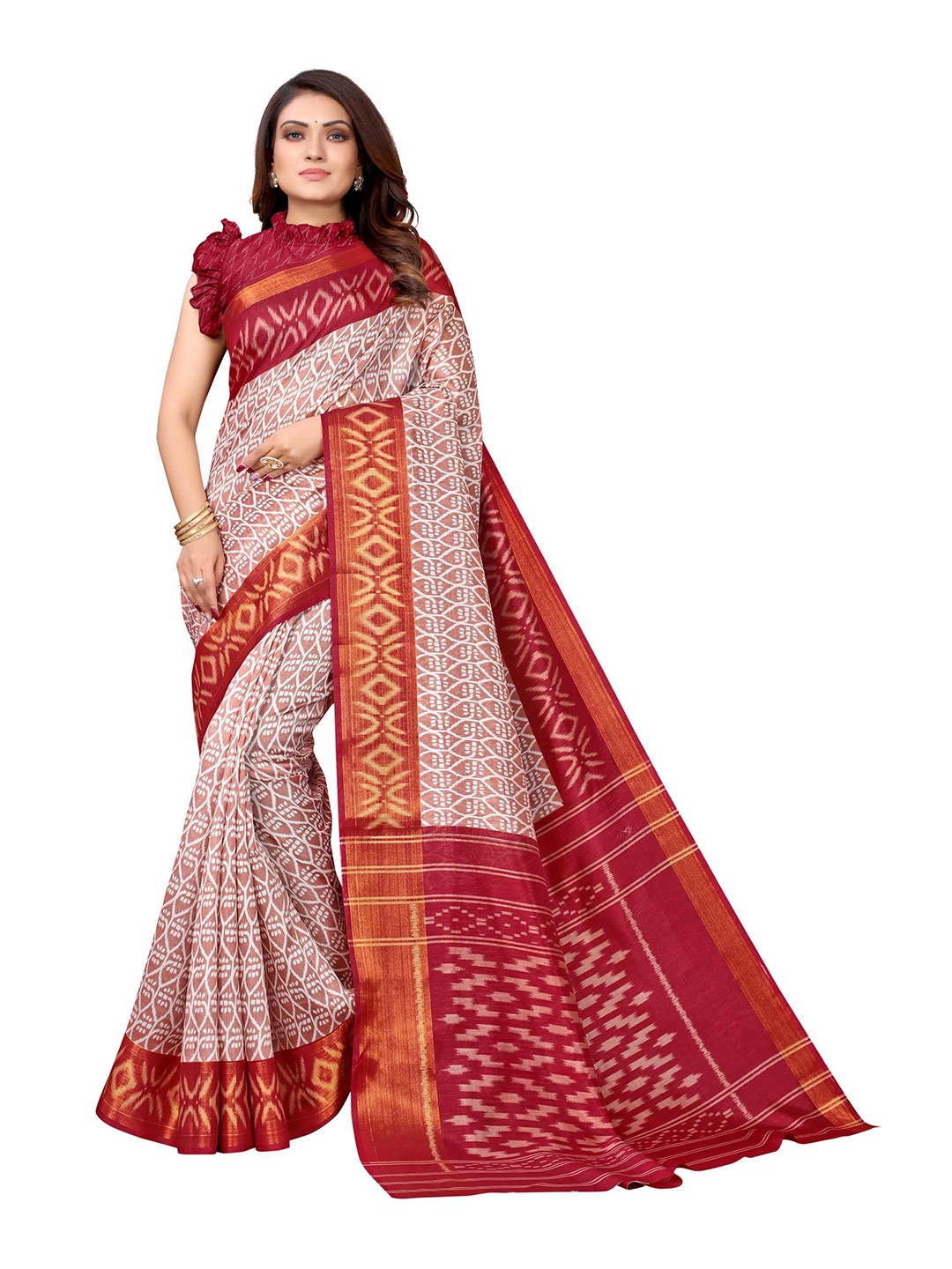 

AADVIKA Maroon & Mauve Zari Art Silk Ready to Wear Mysore Silk Saree