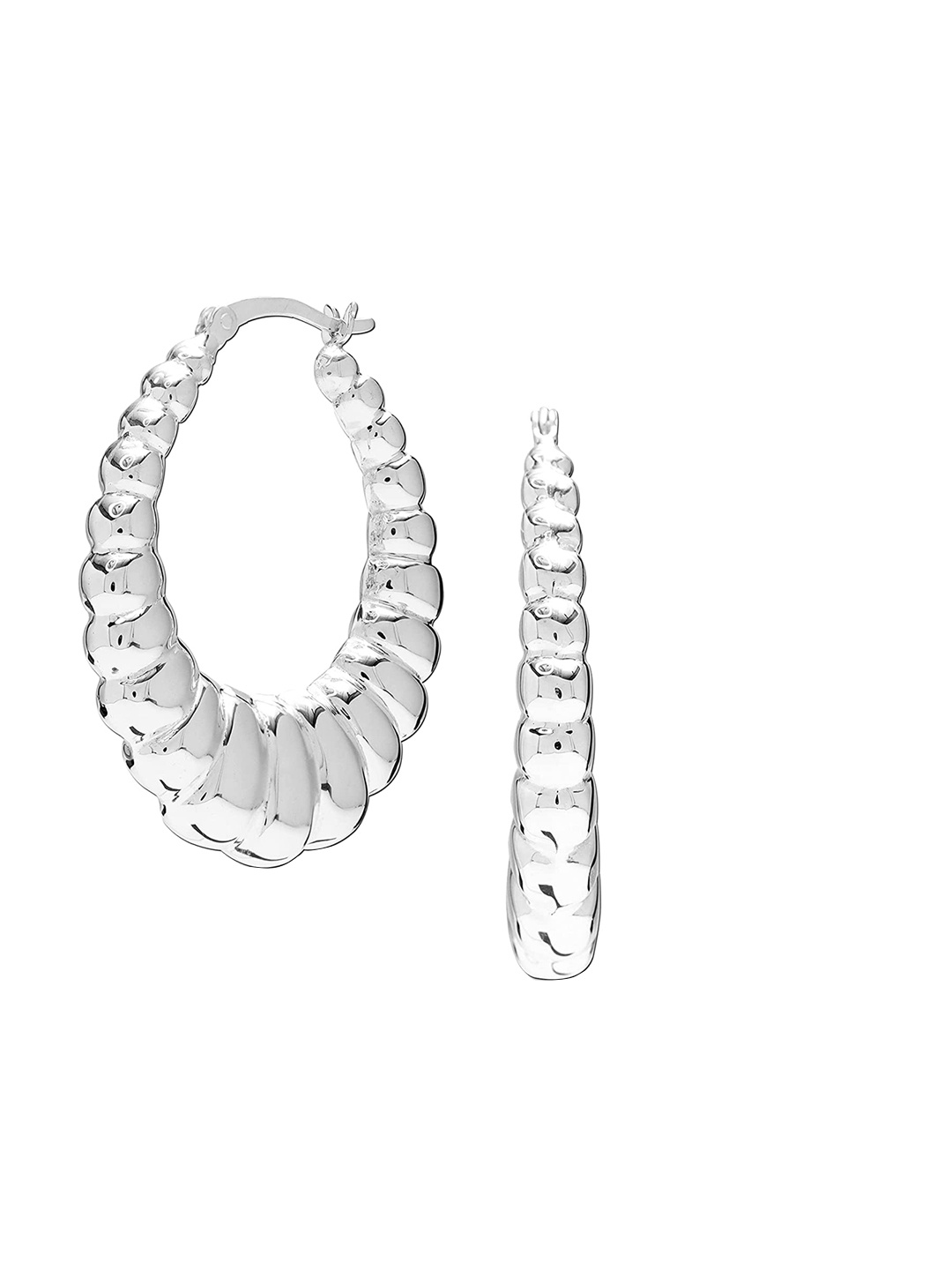 

LeCalla Silver-Toned Contemporary Hoop Earrings