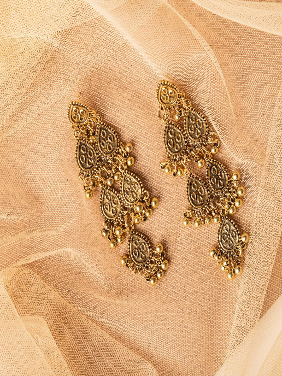 

Jewelz Gold-Toned Contemporary Drop Earrings