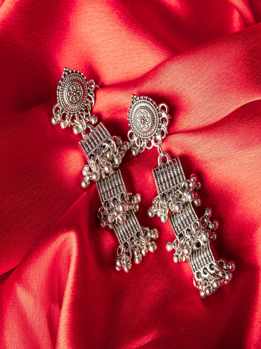 

Jewelz Silver-Toned Contemporary Drop Earrings