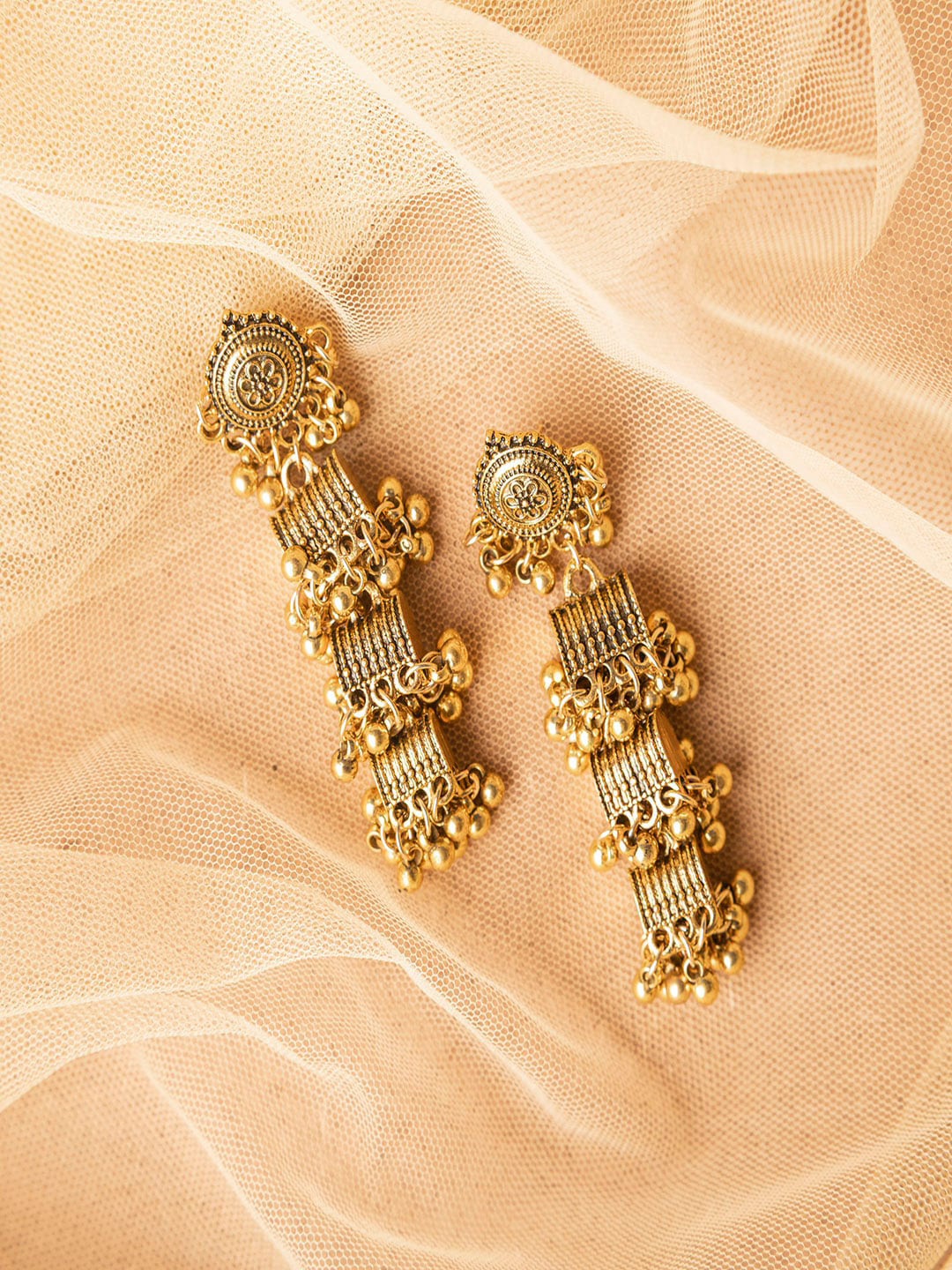 

Jewelz Gold-Plated Contemporary Drop Earrings