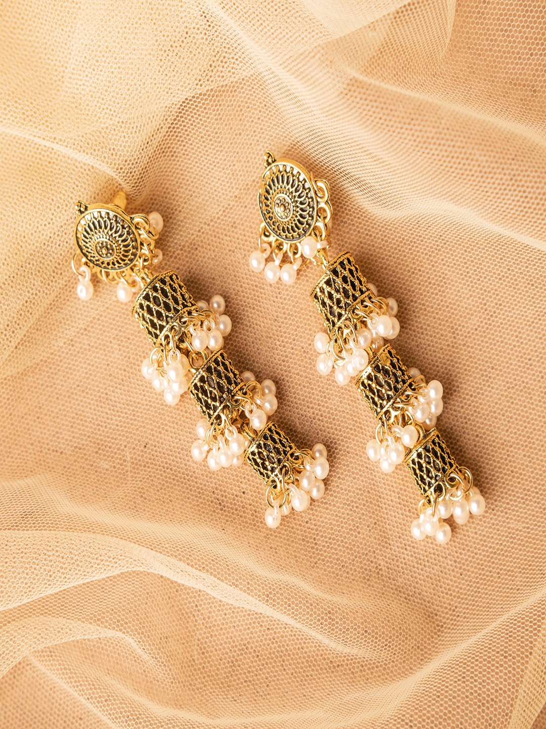 

Jewelz Gold-Plated Contemporary Jhumkas Earrings