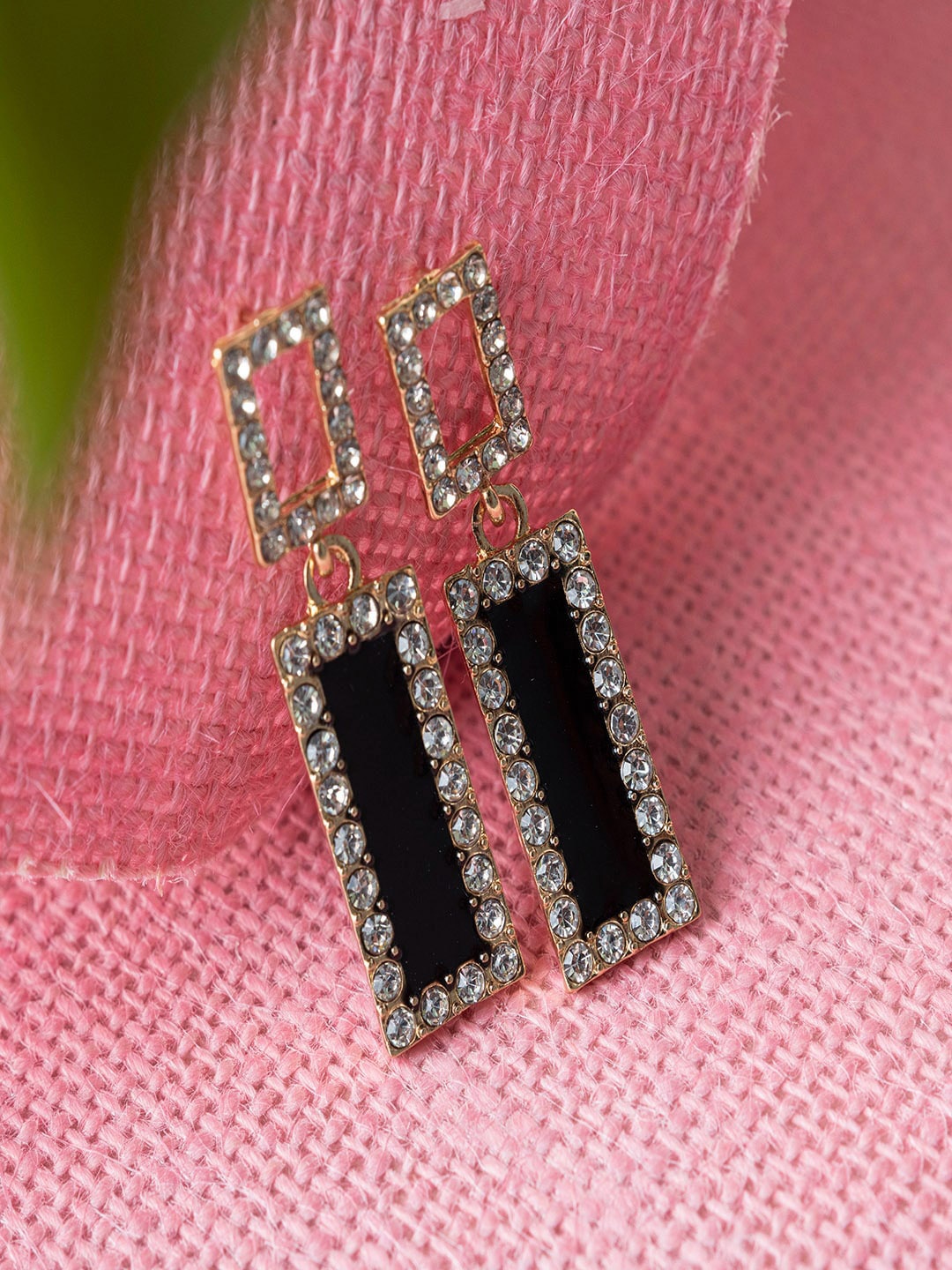 

Jewelz Black Geometric Drop Earrings