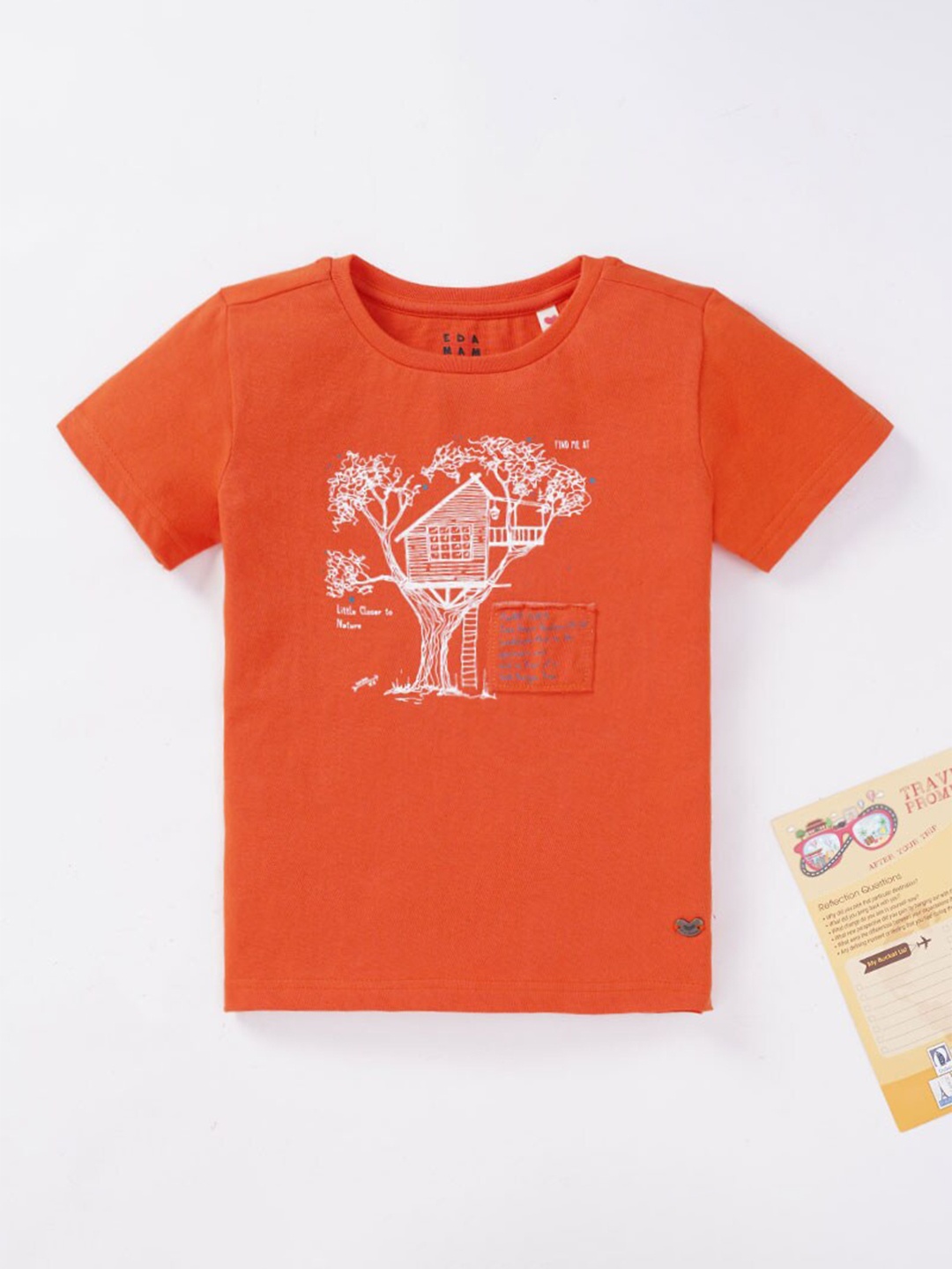 

Ed-a-Mamma Boys Orange Printed T-shirt