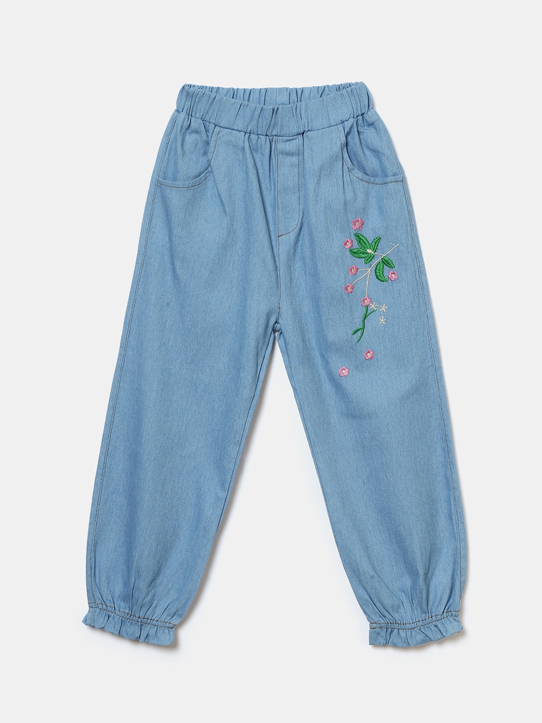 

Hopscotch Girls Blue Relaxed Fit Low Distress Stretchable Jeans