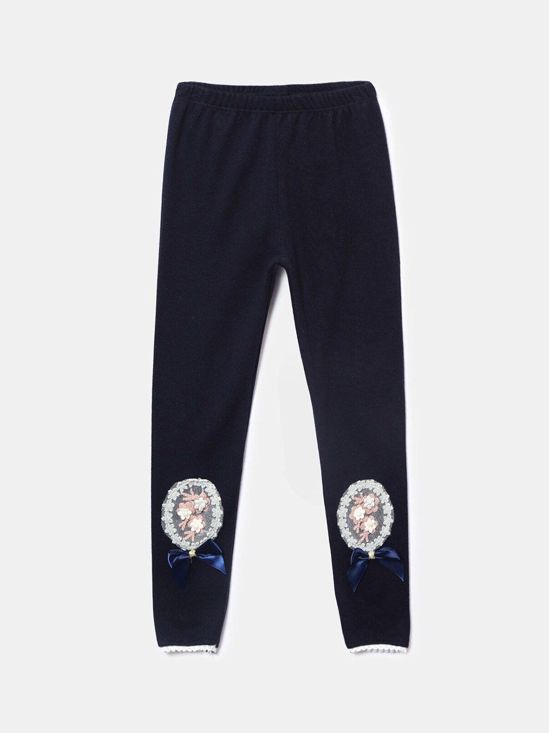 

Hopscotch Girls Navy Blue Solid Ankle Length Leggings