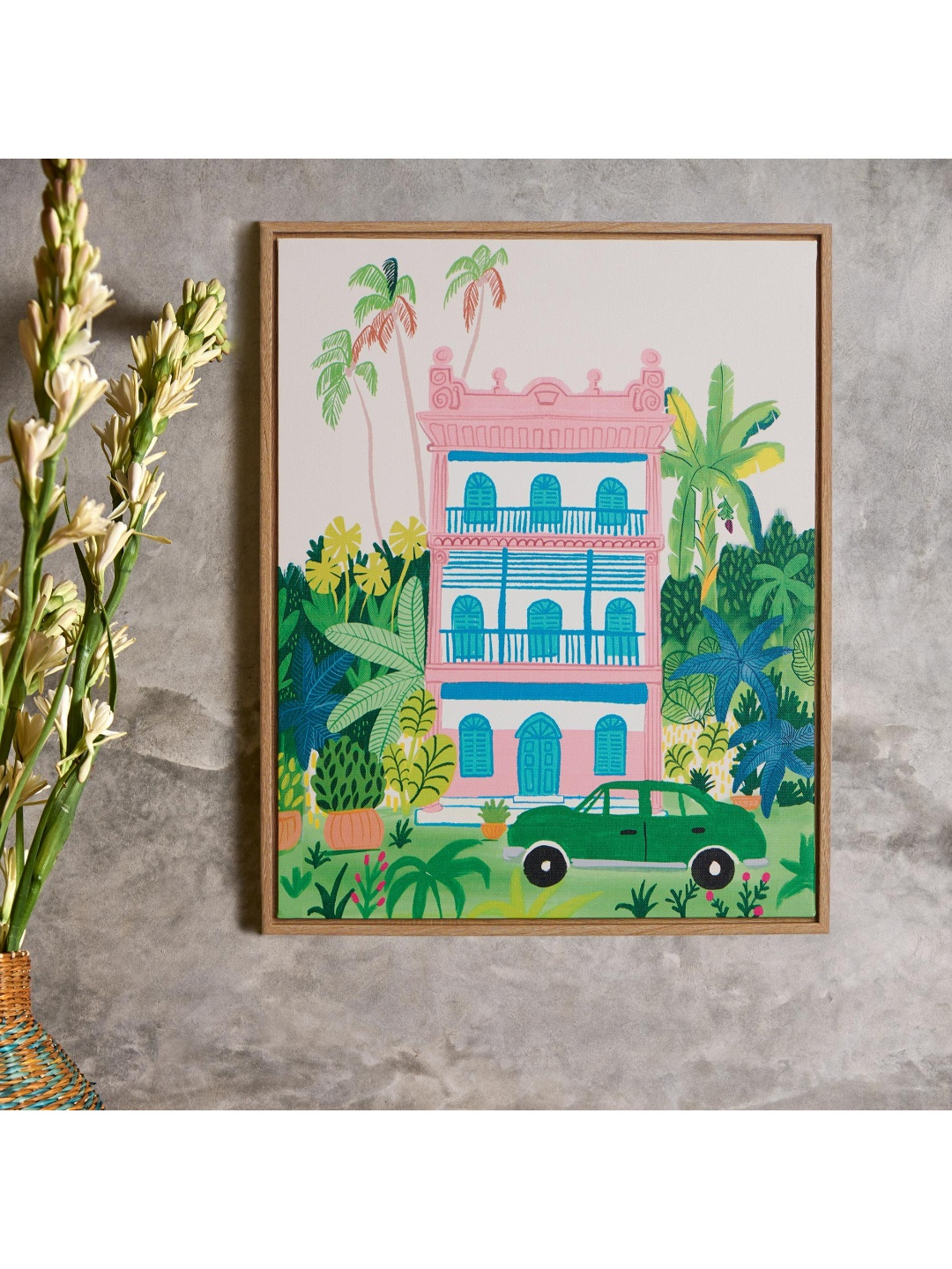 

Chumbak Pink & Green Coastal Holiday Home Wall Art