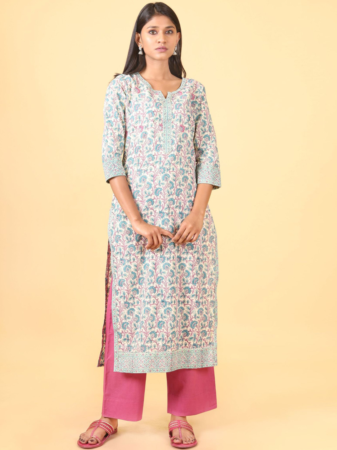 

Shuddhi Women White Printed Kurta