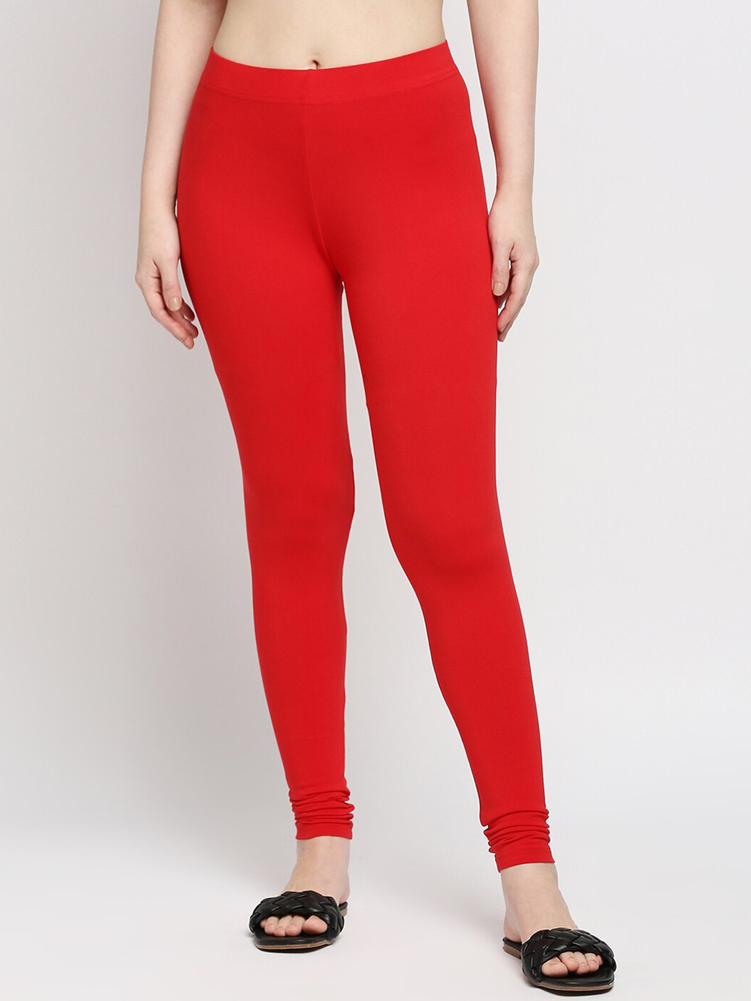 

ZRI Women Red Solid Churidhar Length Leggings