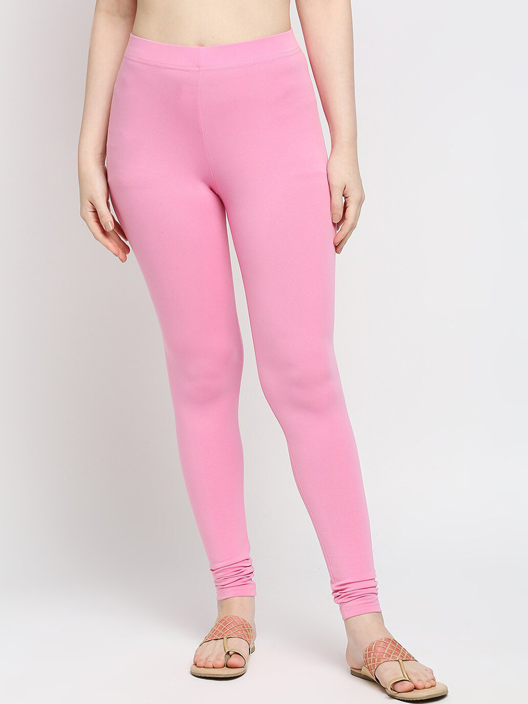 

ZRI Women Pink Solid Ankle-Length Leggings