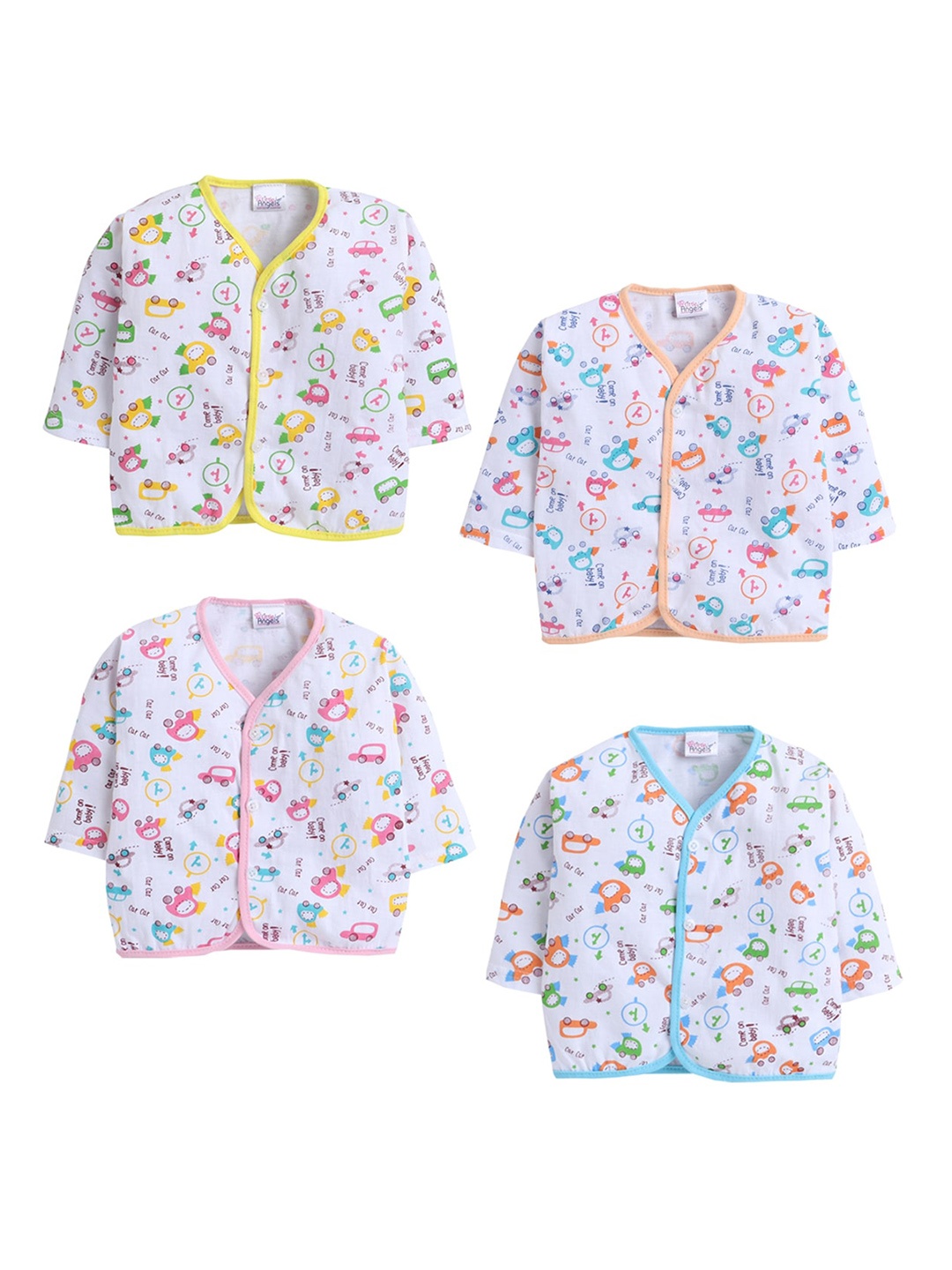 

Little Angels Infants Pack of 4 Assorted Printed Jhablas