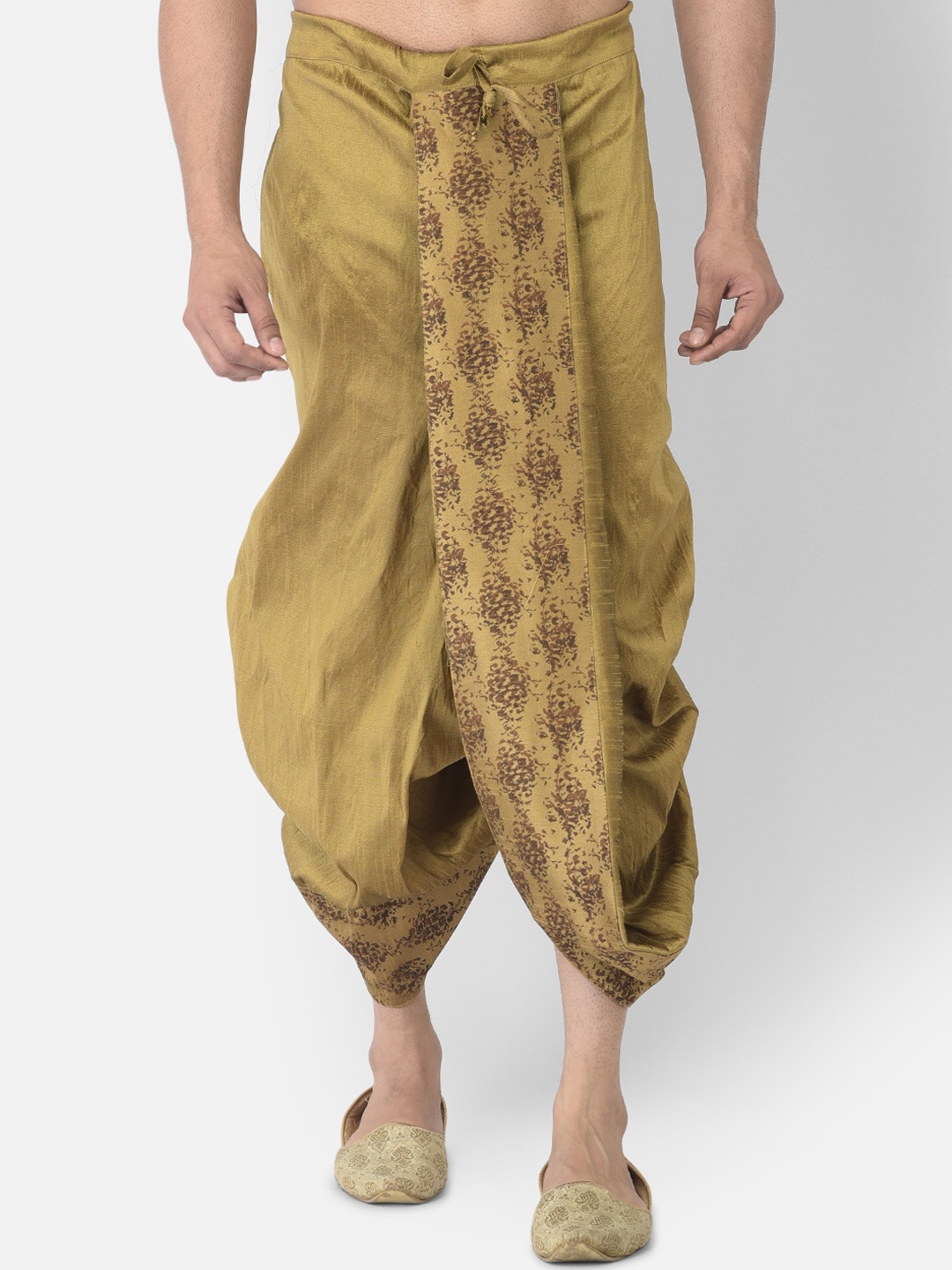DEYANN Men Brown Color Silk Ethnic Printed Dhoti Pants