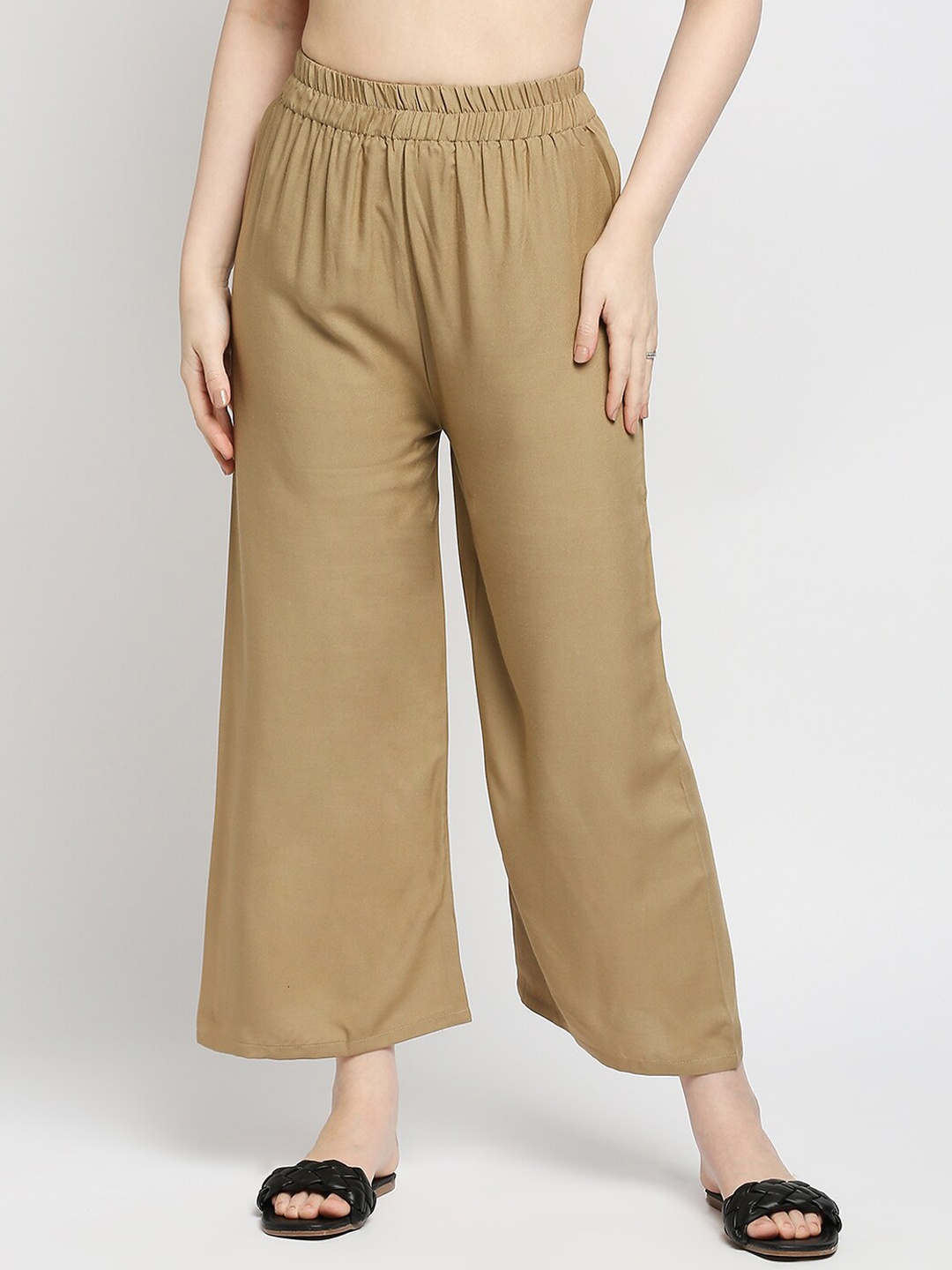 

ZRI Women Tan Solid Culottes Trousers