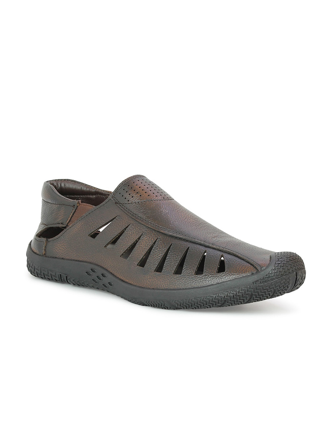 

PRIVO Men Brown Leather Monks