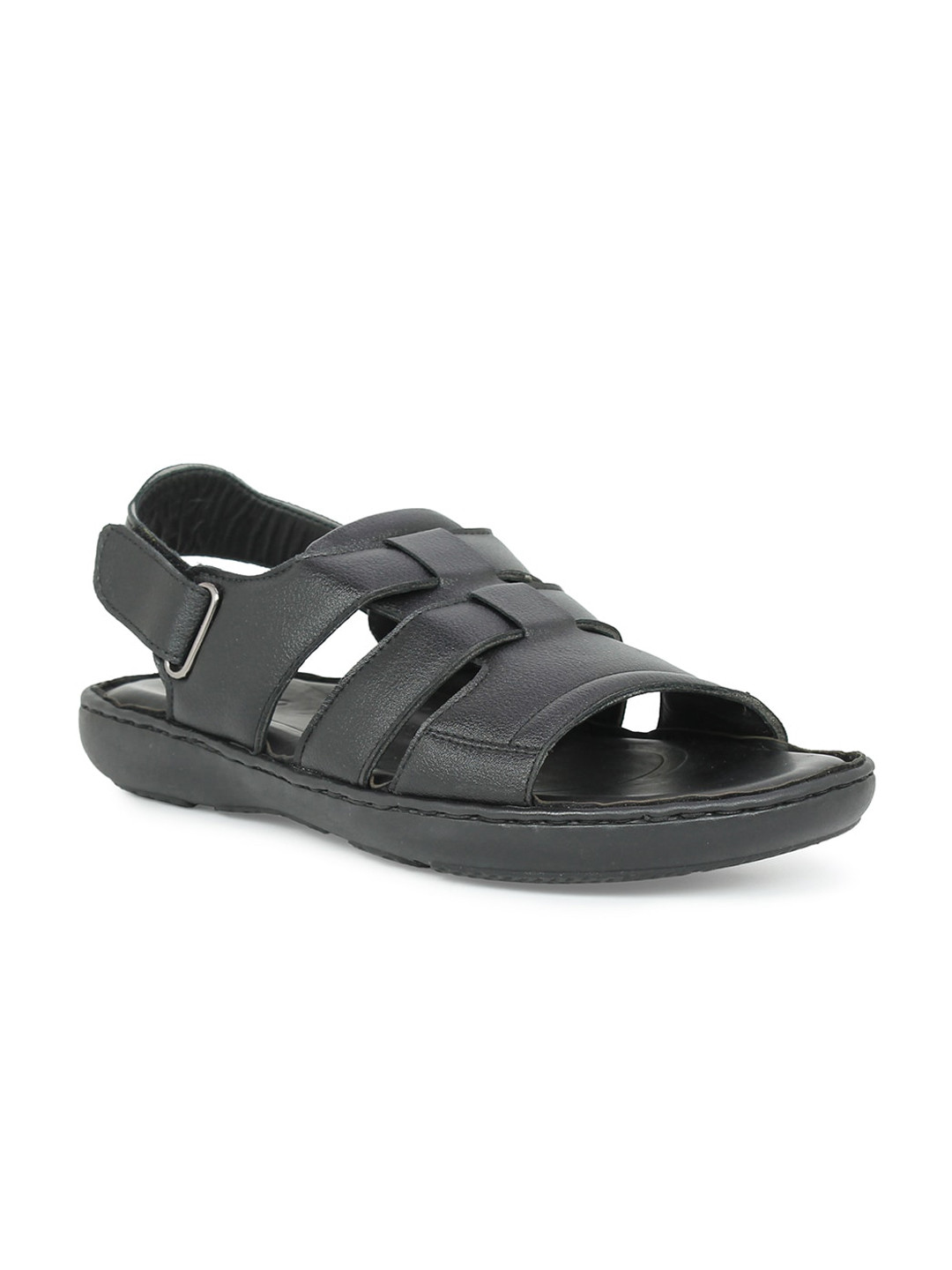 

PRIVO Men Red Leather Slip-On Sneakers, Black