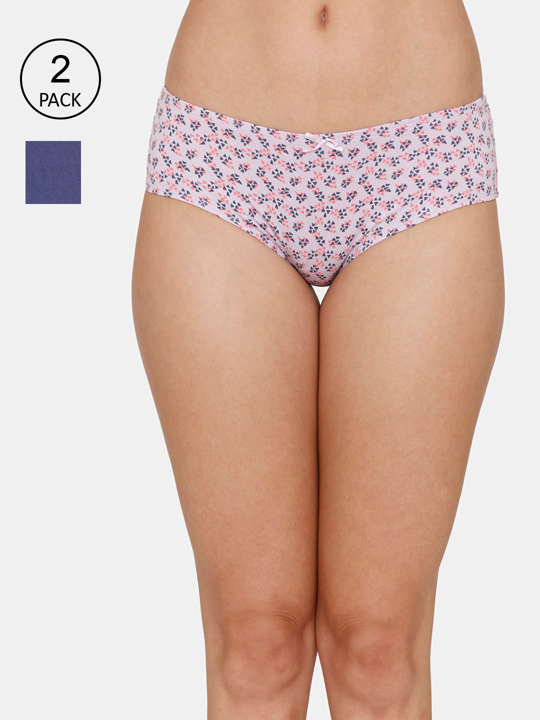 

Zivame Pack of 2 White & Blue Mid Rise Anti Microbial Hipsters ZI2681FASH0BLAK