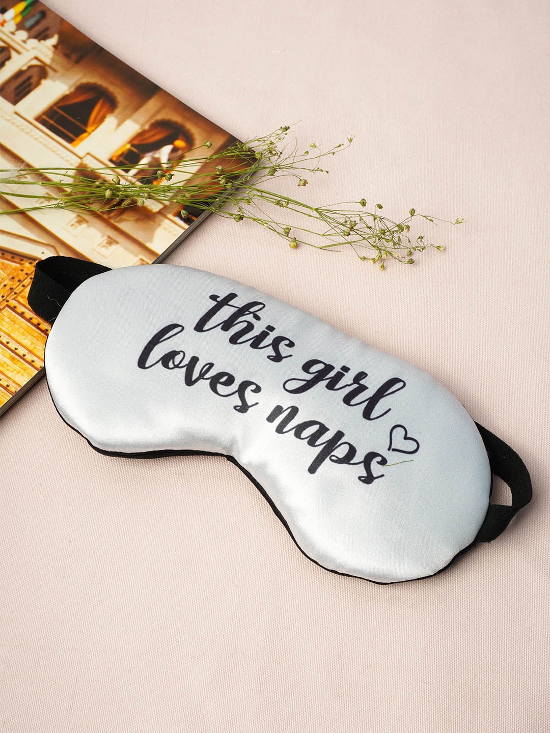 

Crazy Corner Unisex Grey & Black Typography Printed Eye Mask