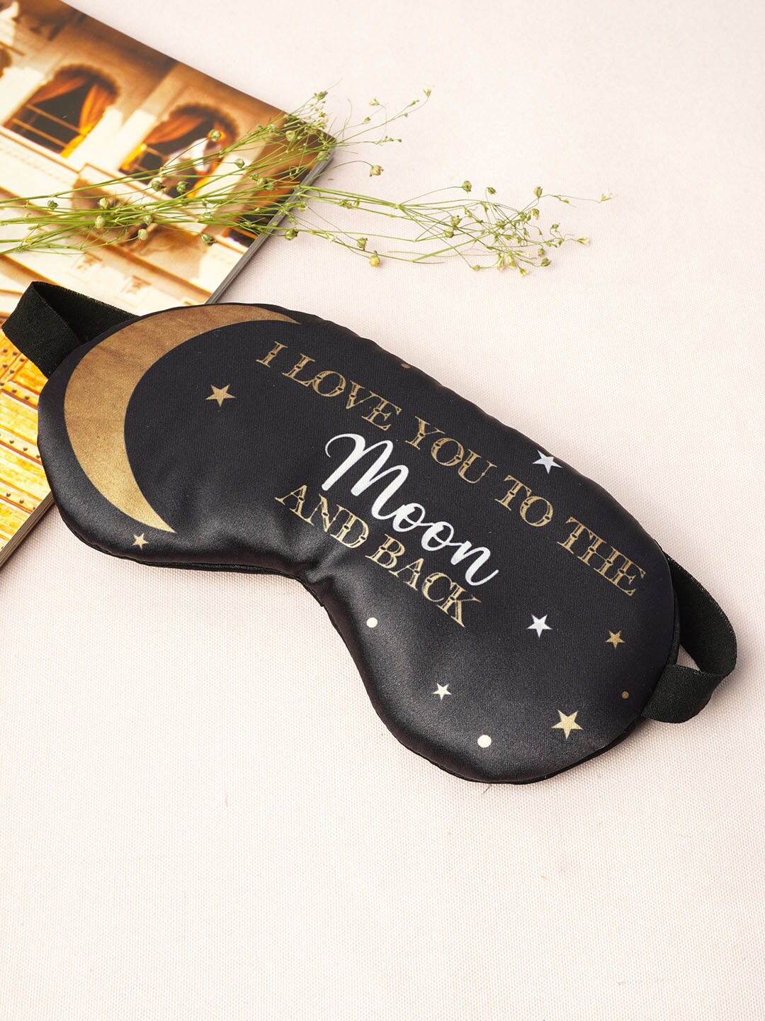 

Crazy Corner Black Typography Printed Eye Mask