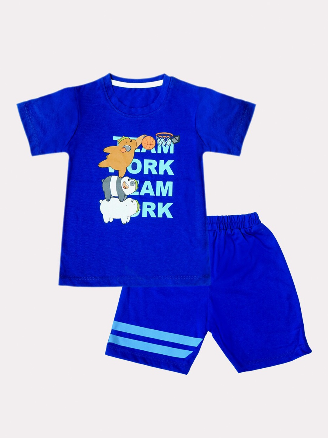 

YK Infant Boys Blue We Bare Bears Graphic Printed T-shirt