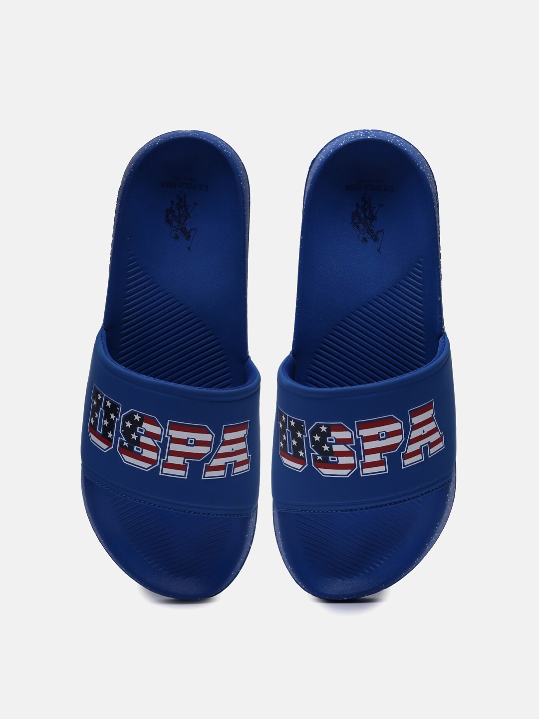 

U S Polo Assn Men Blue & Red Printed Sliders