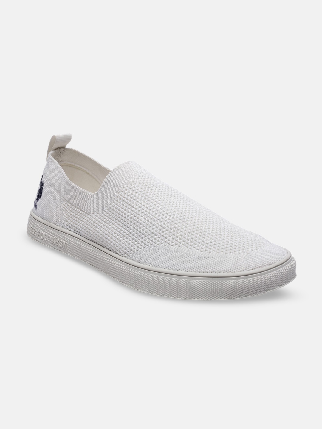 

U S Polo Assn Men Off White Woven Design Slip-On Sneakers