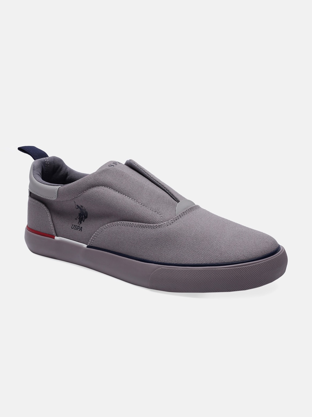 

U S Polo Assn Men Grey Solid Slip-On Sneakers